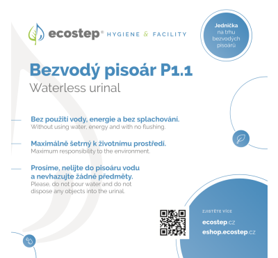Informační cedule pro bezvodý pisoár